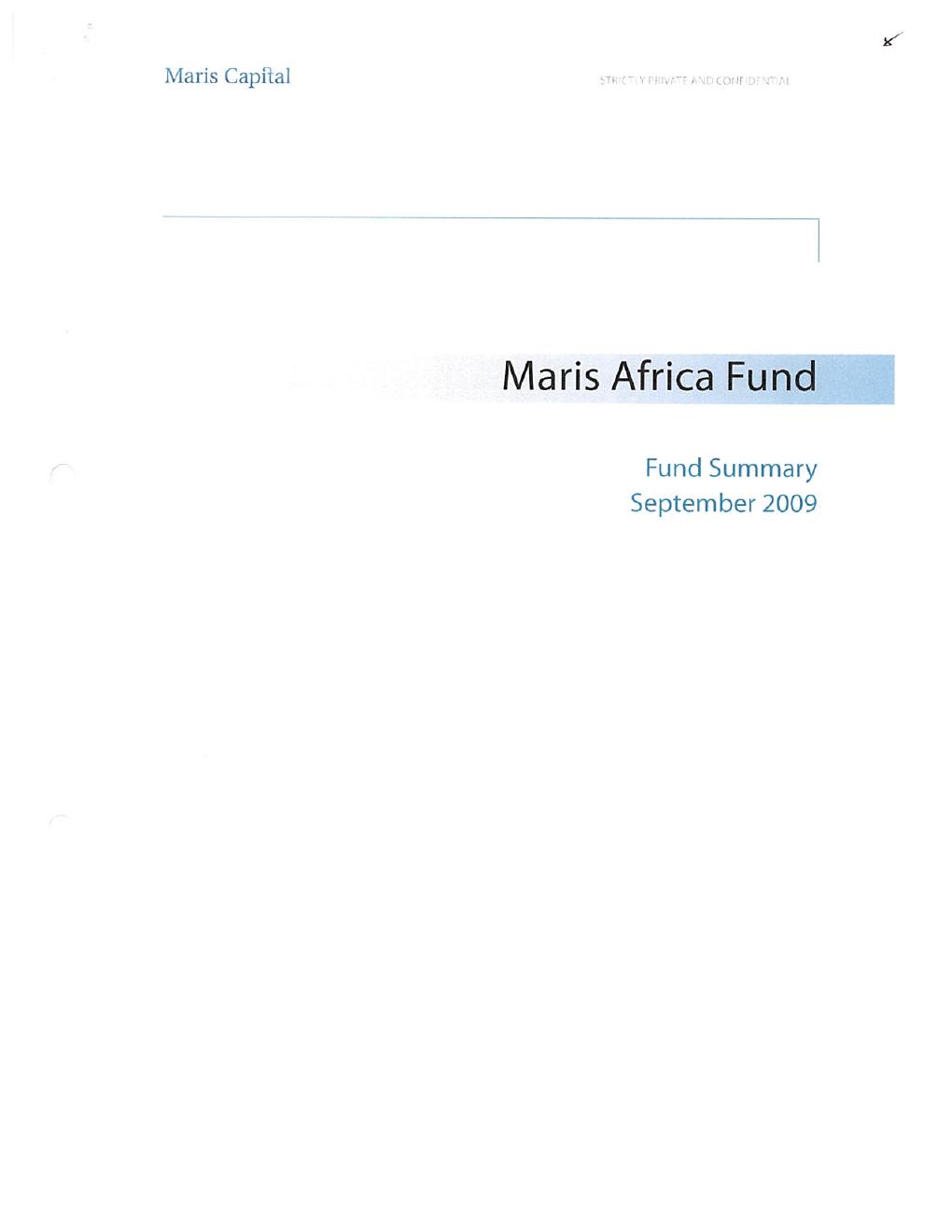 MAF I Fund 2009 Q4