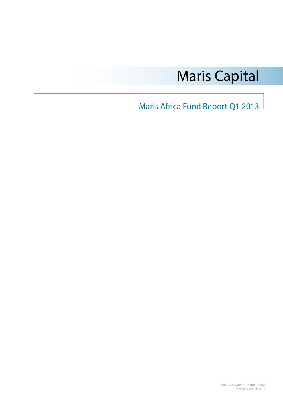 MAF I Fund 2013 Q1