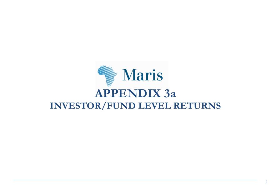 Appendix 3a: Investor Returns